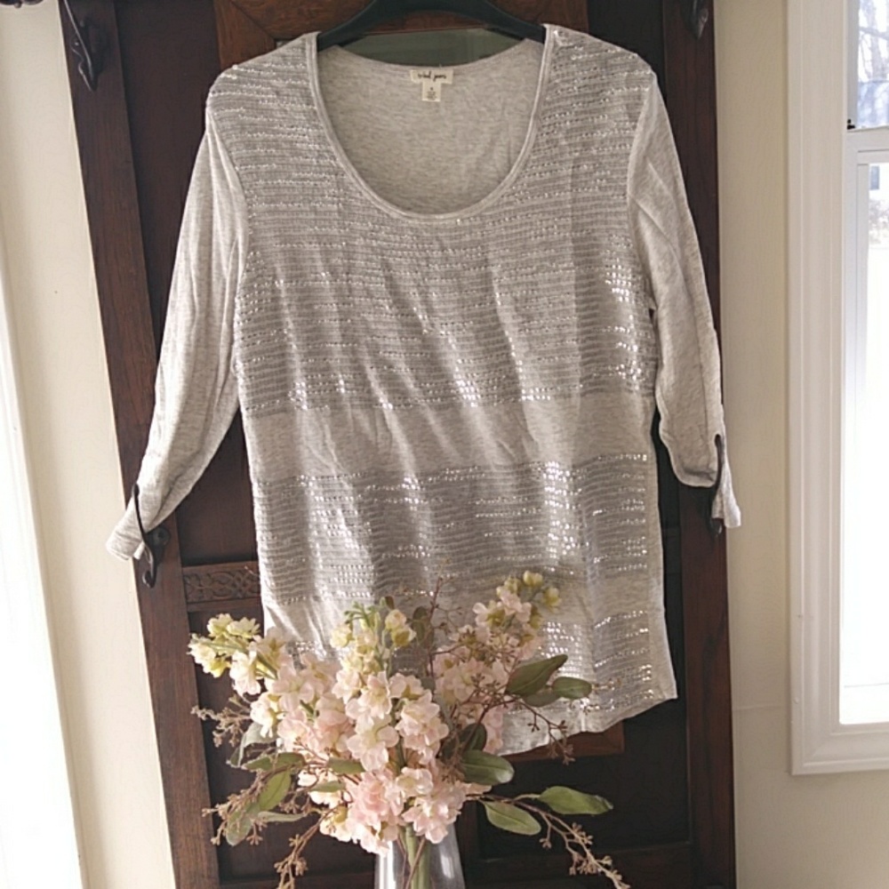 Tribal Jean co Sequin tee